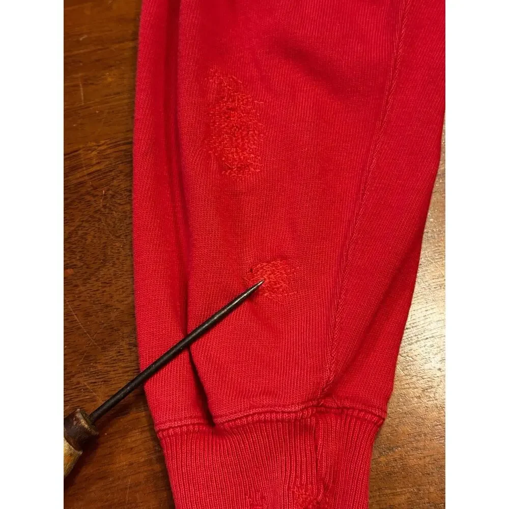 Small Vintage Polo By Ralph Lauren Padded Rugby Shirt Embroidered Crest Repaired